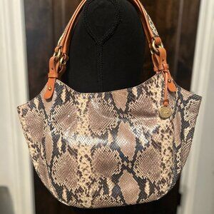 Brahmin snake print hand bag